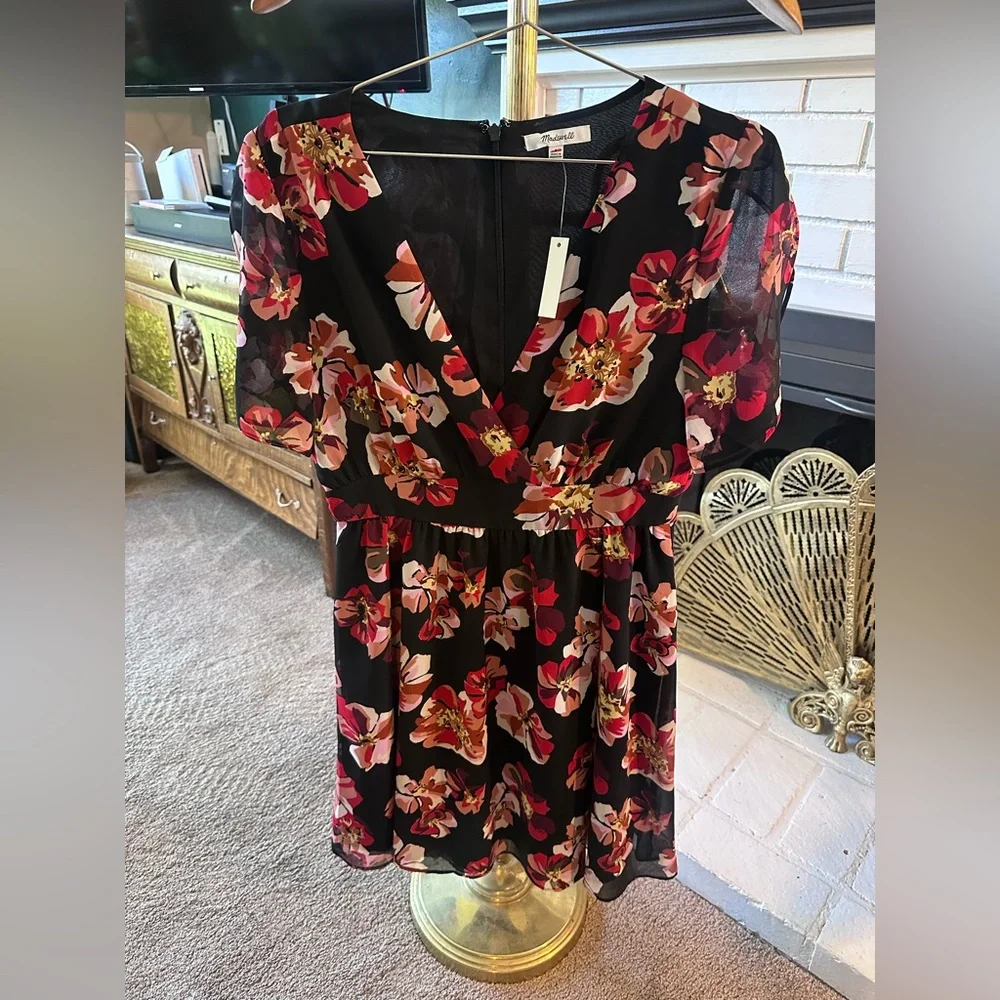 Madewell Tulip Sleeve Mini Dress in French Rose - Picture 7 of 11